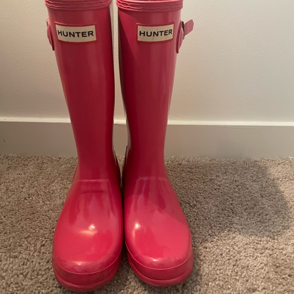 Girls pink hunter rain  boots